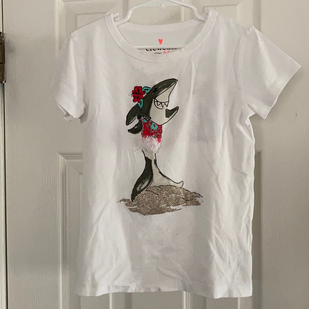 CREWCUTS GIRLS SURF & TURF T-SHIRT SIZE 6-7